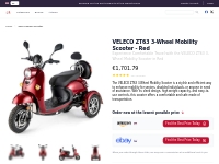Shop the Red VELECO ZT63 Mobility Scooter