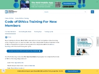 Code of Ethics Training For New Members