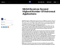 NASA Receives Second Highest Number Of Astronaut Applications - NASA