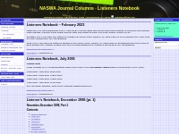 NASWA Journal Columns   Listeners Notebook