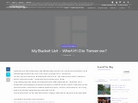 My Bucket List - What if I Die Tomorrow? - www.natashayong.com