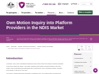 Own Motion Inquiry into Platform Providers in the NDIS Market | NDIS Q
