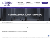 High Pressure Salt Water Pumps | Neron Srl.