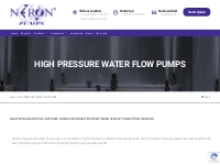 High Pressure water flow pumps for cleaning | Neron Pumps