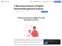 5 Must-Have Features of Digital Warranty Management Systems | NeuroWar