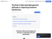 The Role of Warranty Management Software in Improving Customer Satisfa