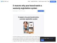 5 reasons why your brand needs a warranty registration system | NeuroW