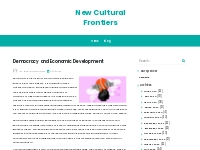 Democracy and Economic Development - New Cultural Frontiers