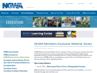   	NGWA Members Exclusive Webinar Series