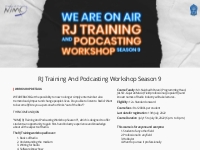 RJ Training And Podcasting Workshop Season 9
