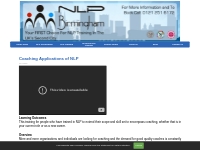 Coaching Applications of NLP - NLP Birmingham