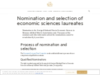 Nomination and selection of economic sciences laureates - NobelPrize.o