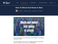 How To Block Out Noise In Bed