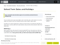 School Term Dates and Holidays - Nottingham City Council