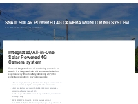 Snail Integrated Solar Powered 4G Camera Monitoring System