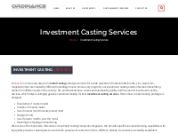 INVESTMENT CASTING SERVICES   OE Cast