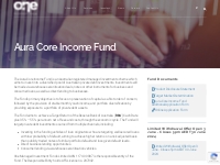Aura Core Income Fund Australia, One Investment Group
