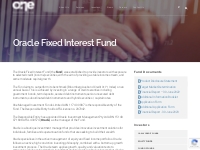 Oracle Fixed Interest Fund Australia, One Investment Group