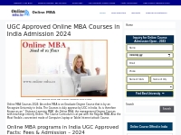 UGC Approved Online MBA Courses in India Admission 2024