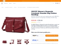 Stylish Vaschy Burgundy Handbag: Fashionable Women s Crossbody Shoulde