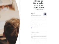 OpenStudio - Start now your Organization account