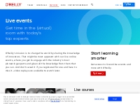 Online Learning Live Events - O'Reilly Media