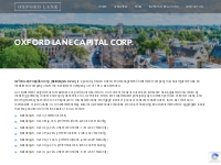 Oxford Lane Capital Corp. - Oxford Lane Capital