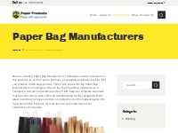 Paper Bag Manufacturers | Paper Product Suppliers