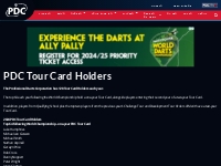 PDC Tour Card Holders | PDC