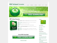 PDF To Excel Converter - Download FREE