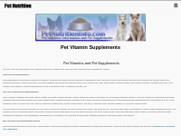 Pet Vitamin Supplements - Natural Pet Vitamins - RX Vitamin For Pets -