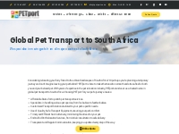 We arrange global pet transports to South Africa. PETport the correct 