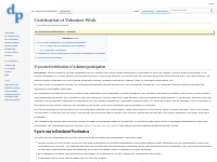 Certification of Volunteer Work - DPWiki