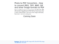Photo to PDF Converters - How to convert JPEG, TIFF, BMP, GIF and othe