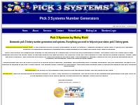 Pick 3 Systems Lottery Number Generators