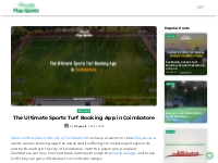 The Ultimate Sports Turf Booking | Coimbatore - PLAYSPOTS