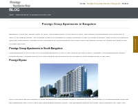 Prestige Group Luxury Apartments in Bangalore