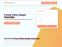 Privacy Policy Sample Generator: Generate a free privacy policy sample