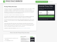100% Free Privacy Policy Generator   Easily Create Privacy Policy