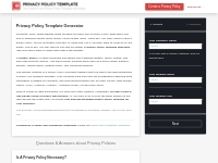Privacy Policy Template Generator   Easily Create Your Own Privacy Pol