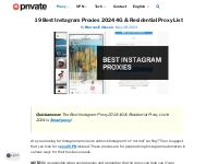 19 Best Instagram Proxies (2024) 4G   Residential Proxy List