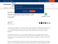 Verde Leaf(TM) partners with C-TRAX and launches Verde Leaf Capital(TM