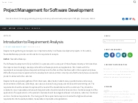 Introduction to Software Requirement Analysis in Projects