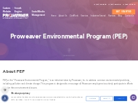 Proweaver Environmental Program (PEP) | Proweaver, Inc.