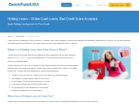Holiday Loans Online - Bad Credit & No Credit Checks