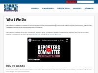 What We Do - The Reporters Committee for Freedom of the Press