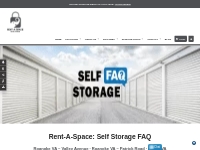 Self Storage FAQ | Rent-A-Space in Virginia