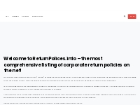 Return Policies   Database of Return Policies