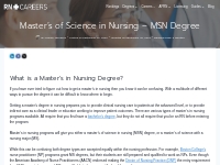 Master’s Of Science In Nursing - MSN Degree - RNCareers