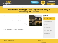 Residential Roofing Mississauga, Oakville, Brampton, Burlington